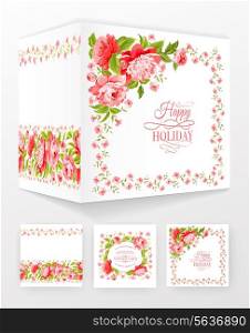 Flower brochure template for your invitation card design. Vector illustration.