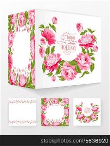 Flower brochure template for your invitation card design. Vector illustration.