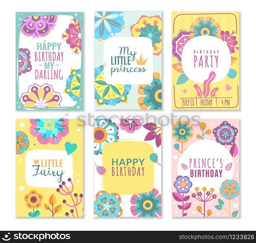 Flower card. Romantic greeting cards with abstract flowers and text for celebration wedding, birthday and party, floral design vector decorative plant set. Flower card. Romantic greeting cards with abstract flowers and text for celebration wedding, birthday and party, floral design vector set