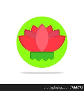 Flower, China, Chinese Abstract Circle Background Flat color Icon