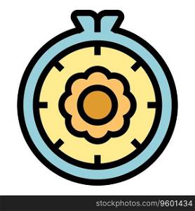 Flower class icon outline vector. Craft art. Sew hobby color flat. Flower class icon vector flat