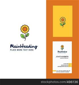 Flower Creative Logo and business card. vertical Design Vector