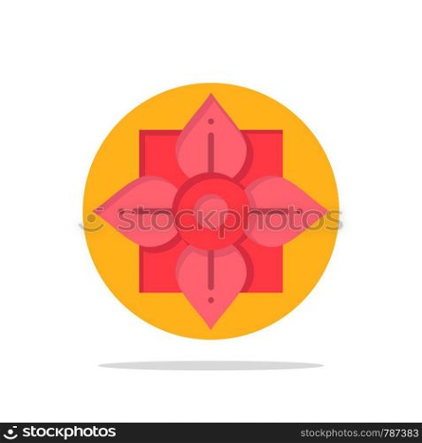 Flower, Decoration, China, Chinese Abstract Circle Background Flat color Icon