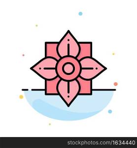 Flower, Decoration, China, Chinese Abstract Flat Color Icon Template