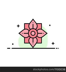 Flower, Decoration, China, Chinese Business Logo Template. Flat Color