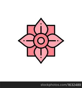 Flower, Decoration, China, Chinese  Flat Color Icon. Vector icon banner Template