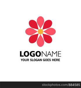 Flower, Decoration, Easter, Flower, Plant Business Logo Template. Flat Color