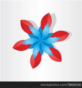 flower decoration icon red blue design element