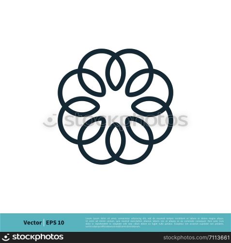 Flower Decoration Icon Vector Logo Template Illustration Design. Vector EPS 10.