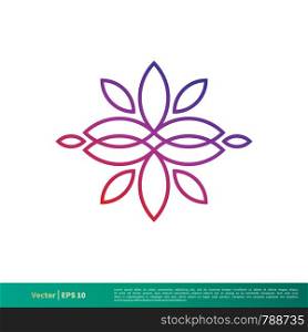 Flower Decoration Icon Vector Logo Template Illustration Design. Vector EPS 10.