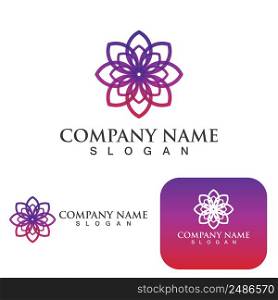 Flower decoration logo elements vector icon