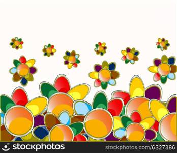 Flower decorative background. Varicoloured decorative flower on white background is insulated