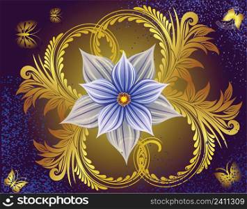 Flower Design on purple Background