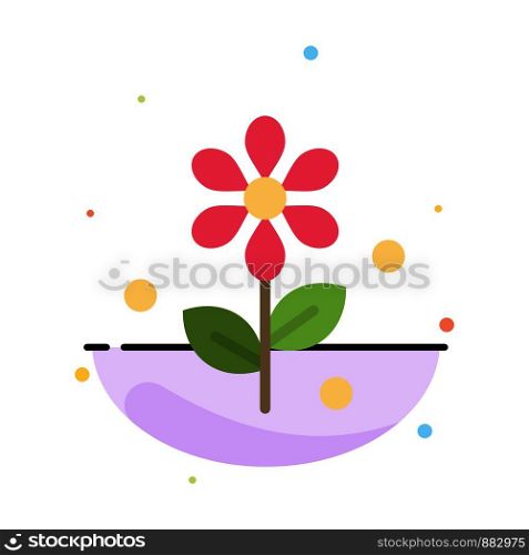 Flower, Easter, Nature Abstract Flat Color Icon Template