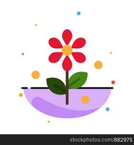 Flower, Easter, Nature Abstract Flat Color Icon Template