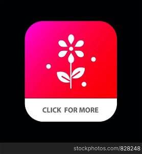 Flower, Easter, Nature Mobile App Button. Android and IOS Glyph Version