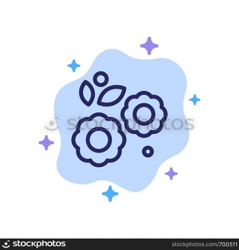 Flower, Easter, Nature, Spring Blue Icon on Abstract Cloud Background