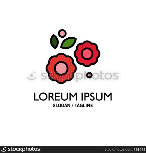 Flower, Easter, Nature, Spring Business Logo Template. Flat Color