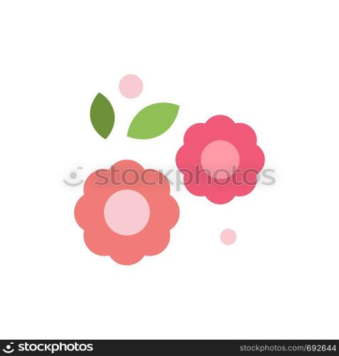 Flower, Easter, Nature, Spring Flat Color Icon. Vector icon banner Template