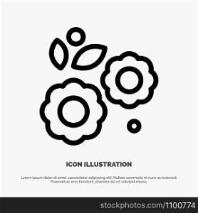 Flower, Easter, Nature, Spring Line Icon Vector