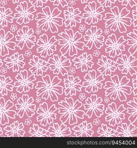 Flower elements seamless pattern for textile. Floral doodle vector background for surface design. Flower elements seamless pattern for textile Floral vector background for surface design