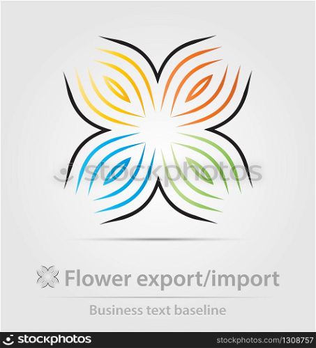 Flower export,import business icon for creative design. Flower export,import business icon