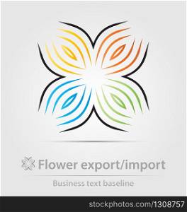 Flower export,import business icon for creative design. Flower export,import business icon