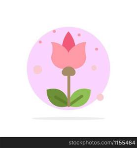 Flower, Flora, Floral, Flower Abstract Circle Background Flat color Icon