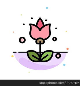 Flower, Flora, Floral, Flower Abstract Flat Color Icon Template