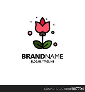 Flower, Flora, Floral, Flower Business Logo Template. Flat Color