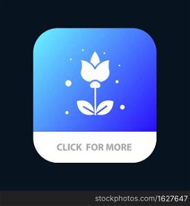 Flower, Flora, Floral, Flower Mobile App Button. Android and IOS Glyph Version