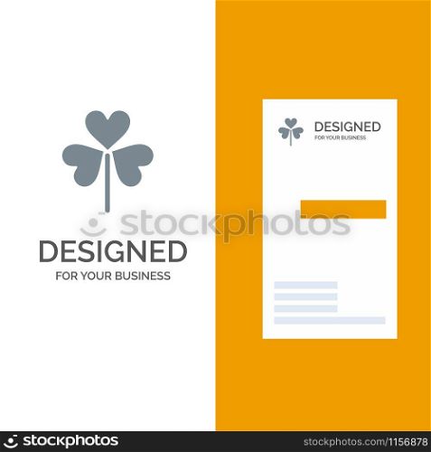 Flower, Flora, Floral, Flower, Nature Grey Logo Design and Business Card Template