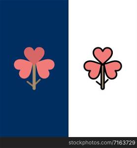 Flower, Flora, Floral, Flower, Nature Icons. Flat and Line Filled Icon Set Vector Blue Background