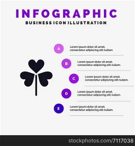 Flower, Flora, Floral, Flower, Nature Solid Icon Infographics 5 Steps Presentation Background