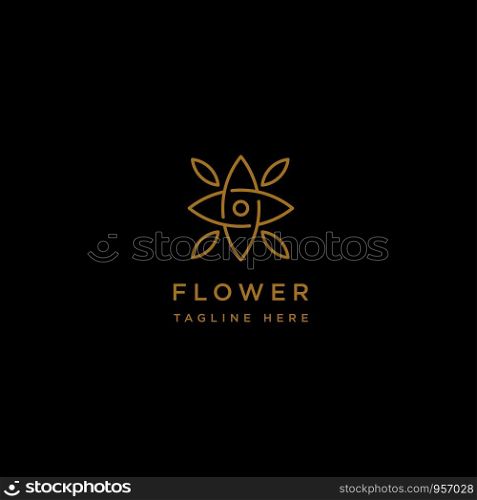 flower floral line beauty premium simple logo template vector icon element. flower floral line beauty premium simple logo template