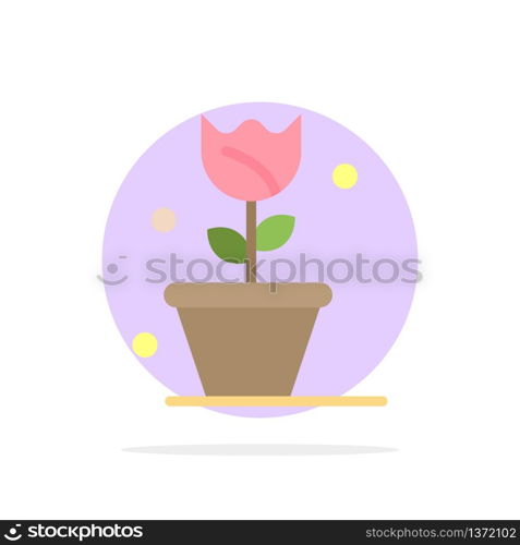 Flower, Floral, Nature, Spring Abstract Circle Background Flat color Icon