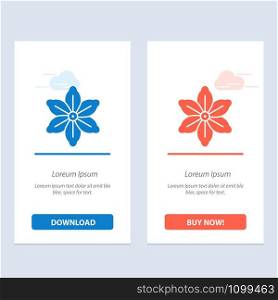 Flower, Floral, Nature, Spring Blue and Red Download and Buy Now web Widget Card Template