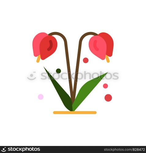 Flower, Floral, Nature, Spring Flat Color Icon. Vector icon banner Template