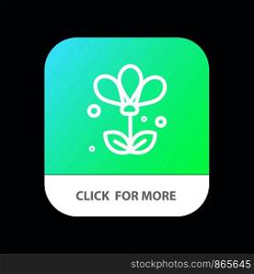 Flower, Floral, Nature, Spring Mobile App Button. Android and IOS Line Version