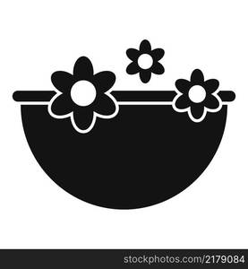 Flower foot bath icon simple vector. Water spa. Care body. Flower foot bath icon simple vector. Water spa