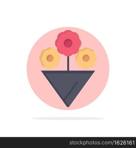 Flower, Gift Abstract Circle Background Flat color Icon