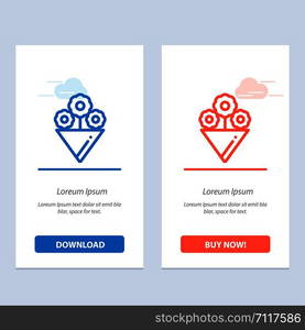 Flower, Gift Blue and Red Download and Buy Now web Widget Card Template