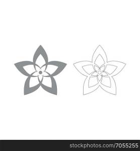 Flower grey set icon .. Flowergrey set icon .