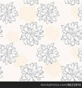 Flower head seamless pattern for textile, pastel color 