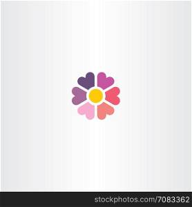 flower heart icon floral symbol design