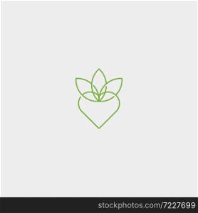 Flower Heart Symbol Vector Line