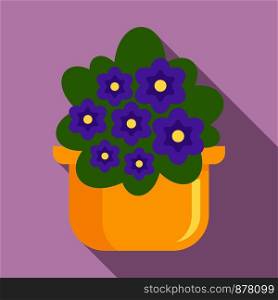 Flower houseplant icon. Flat illustration of flower houseplant vector icon for web design. Flower houseplant icon, flat style