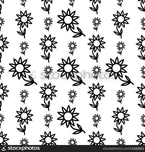 Flower Icon, Abstract Flower Seamless Pattern Vector Art Illustration