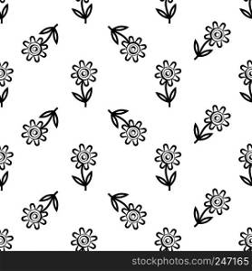 Flower Icon, Abstract Flower Seamless Pattern Vector Art Illustration