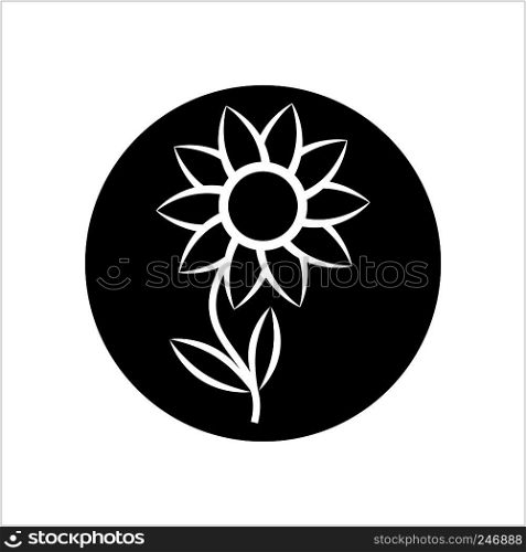 Flower Icon, Abstract Flower Vector Art Illustration